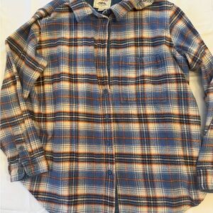 American Eagle Outfitters Blue Plaid Button-Down Shirt